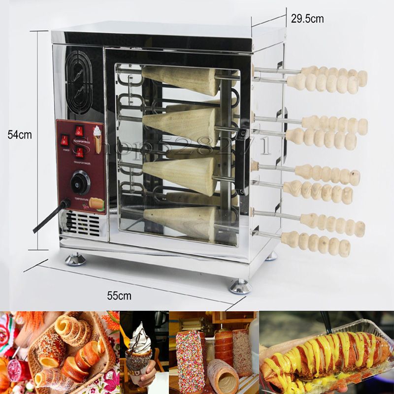 2021 Electrical Chimney Cone Maker Machine With 16 Baking Rollers Chimney Cake Machine From