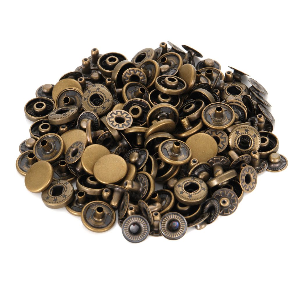 Cucito Lavoro Weddecor 200 x 12mm /& 15mm MOLLA a S Bottoni Automatici Bottoni Bottoni a Pressione 5pz Fissaggio Strumento a Mano Kit per Accessori in pelle Jean Bottone