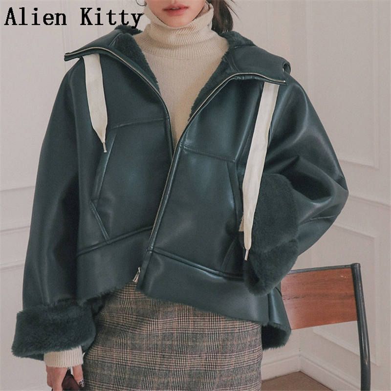 Alien Kitty Fashion Winter Women Jacket Coat Outerwear Cute Casual Loose Lady Cardigan Vintage All Mach Free Thicken