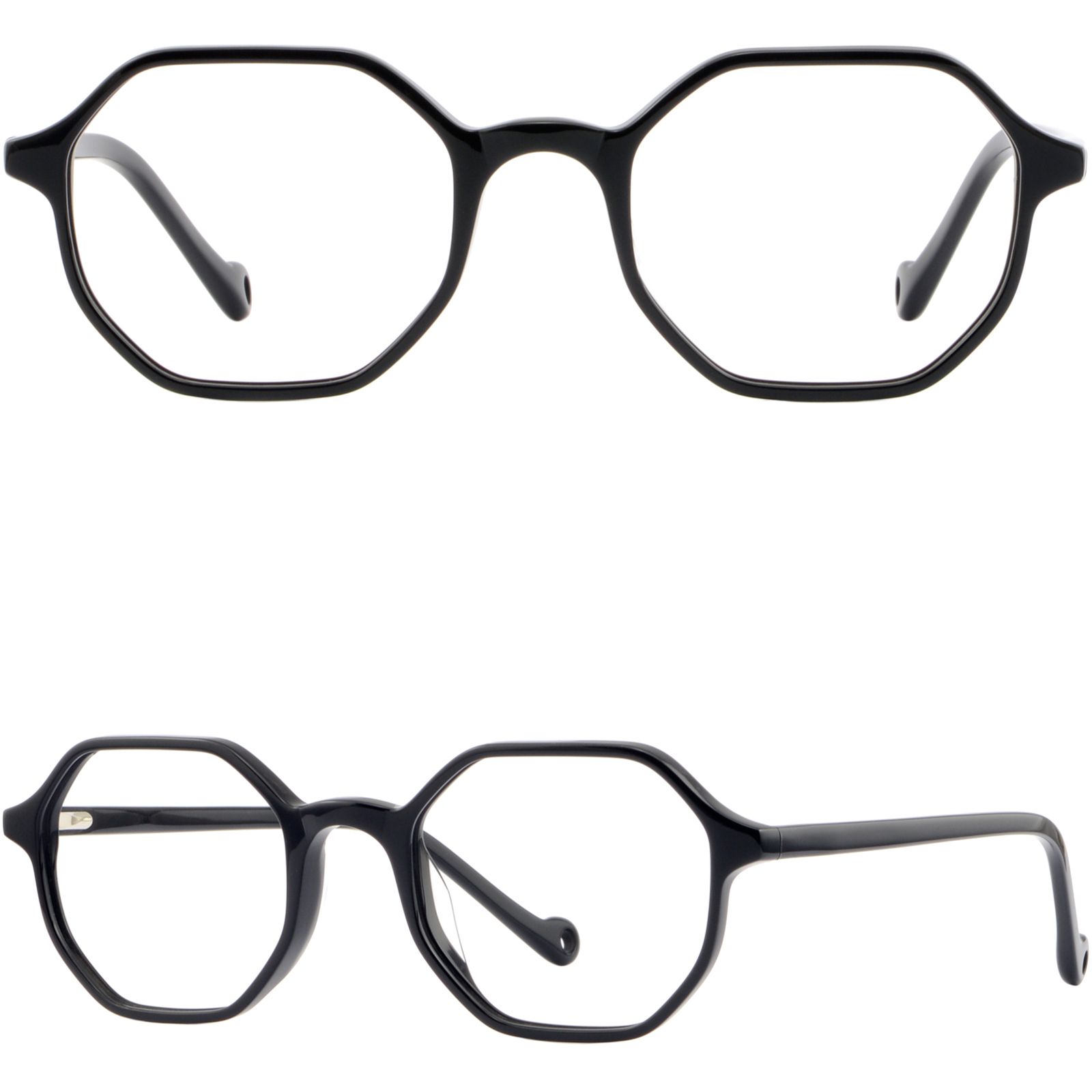 Light Black Geometric Glasses Acetate Plastic Prescription Glasses