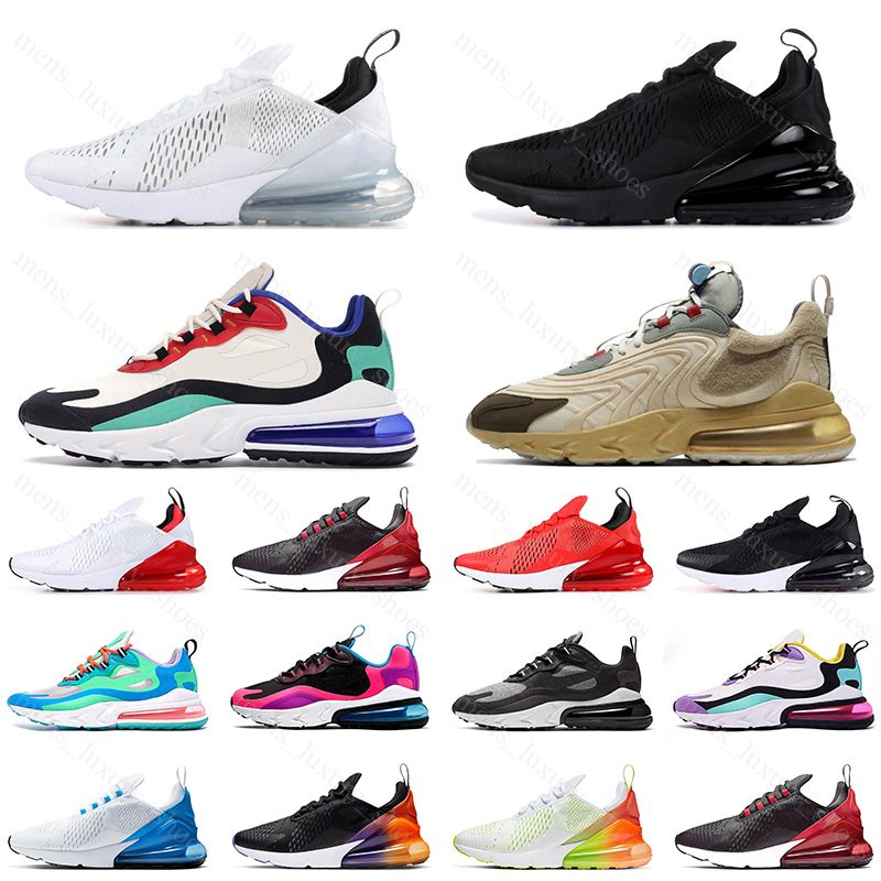 2020 Travis Scott 270 React ENG Men Women Running Shoes Neon Triple Black Bauhuas Outdoor Mens 