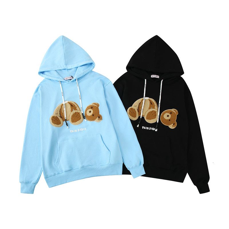2020 Mens Hooded Fashion Bear Print Round Neck Comfortable Casual Trend ...