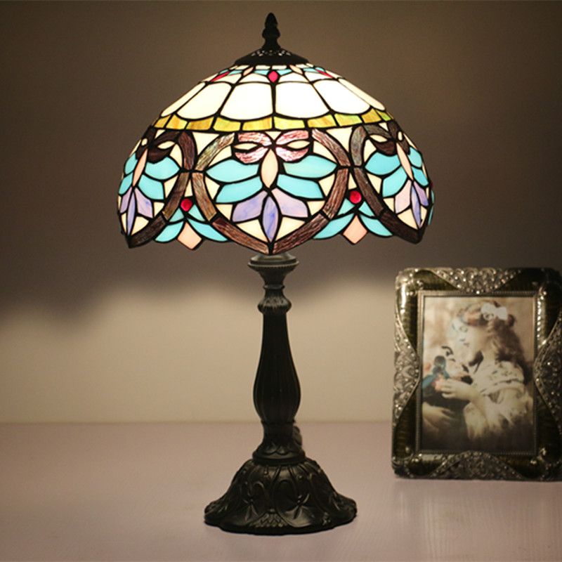2019 American Vintage Stained Glass Desk Lamp Bed Lamps Bar Hotel Table