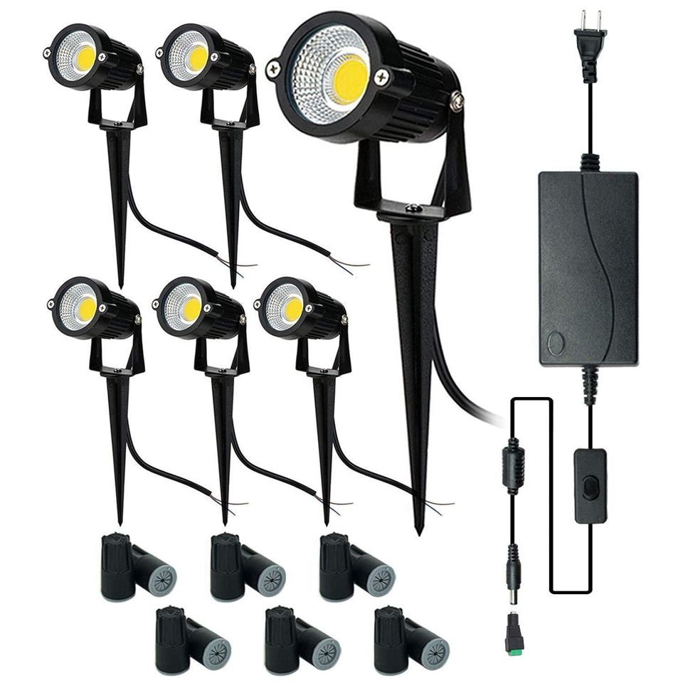 Led Landscape Light 5w 12 Dc 3000k Warm White Outdoor Use Metal Ground Stake Flood Flag 8 Pack