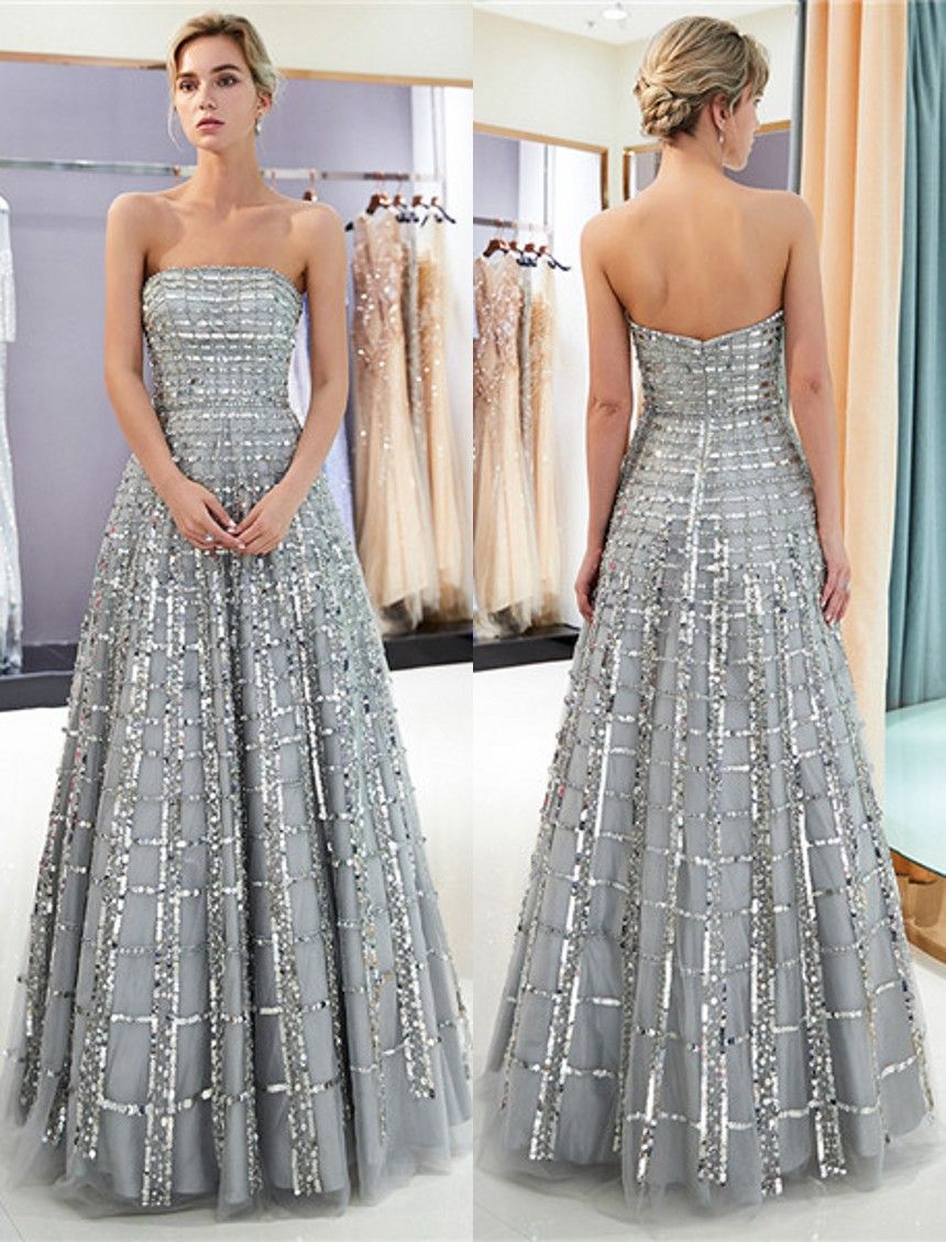 gray and silver dress