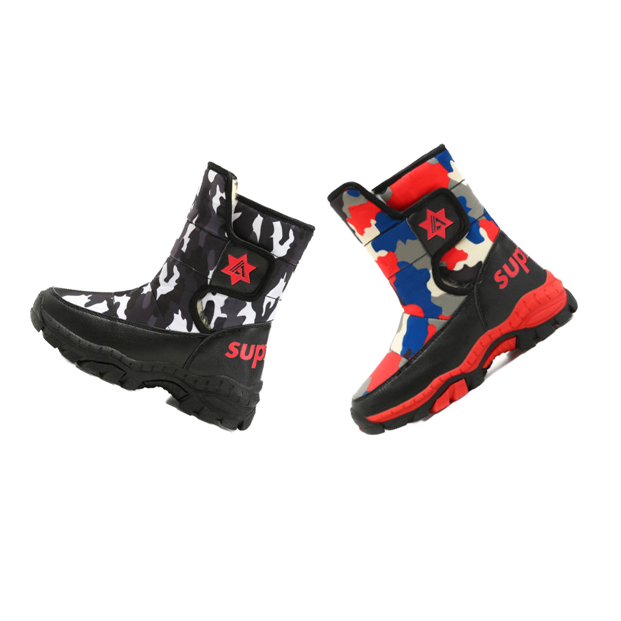 Boys Winter Boots Kids Snow Boots Fashion Camouflag