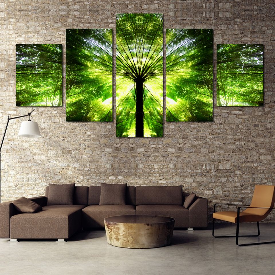 2019 Modern Abstract Canvas Painting Wall Art Pictures 5 Panel 2019 Modern Abstract Canvas Painting Wall Art Pictures 5 Panel Bamboo Plant Home Decoration Living Room Modular Hd Printed Poster Frame From Xu793737893