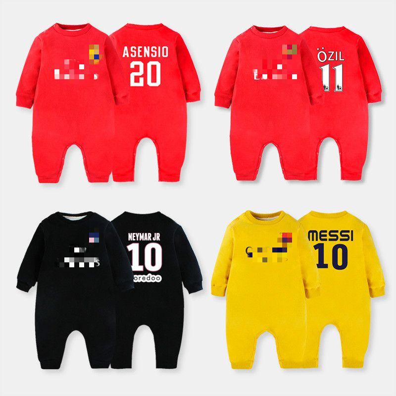 2021 Baby Soccer Jerseys Romper Kids Football Socks Girls Boys Clothes
