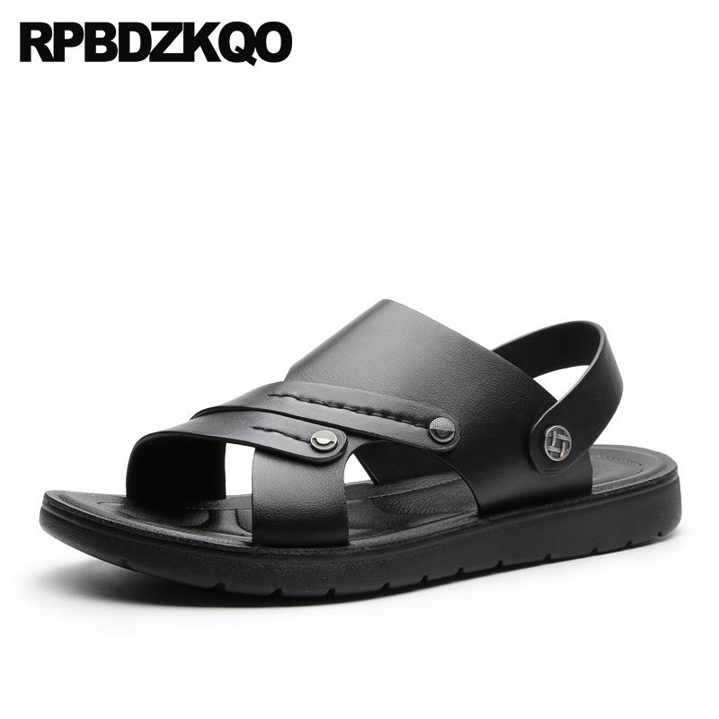 Mens Slip On Beach Waterproof Casual Straps Outdoor Sand Slides Slippers Summer