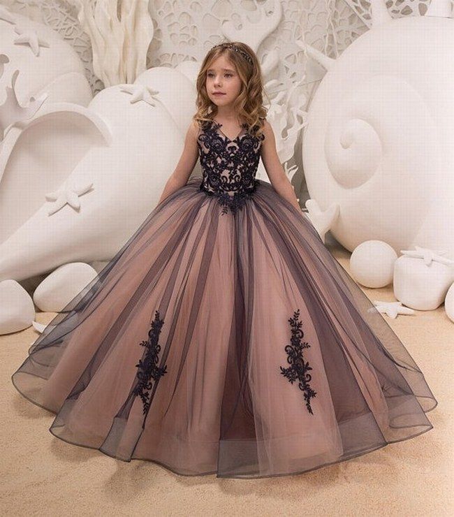 New Arrive Flower Girl Dresses Lace Tulle Special Occasion Dress