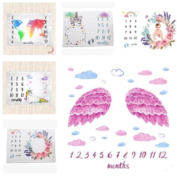 Baby Monthly Milestone Blanket Unicorn Photography Props Baby Photo Baby Monthly Milestone Blanket Unicorn Photography Props Baby Photo