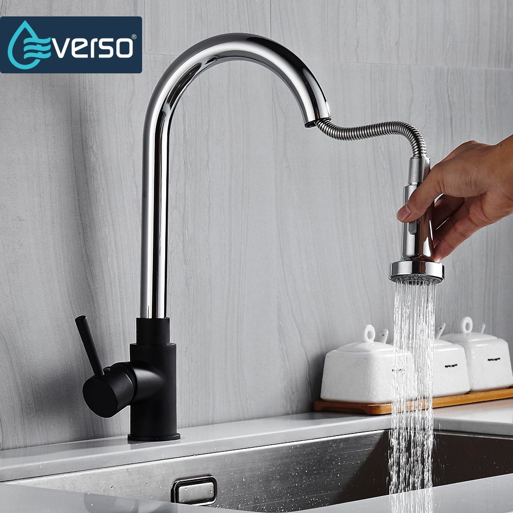 Everso 2 Function Kitchen Faucet Pull Out 360 Swivel Tap Sprayer Head Sink Mixer Torneira De Cozinha