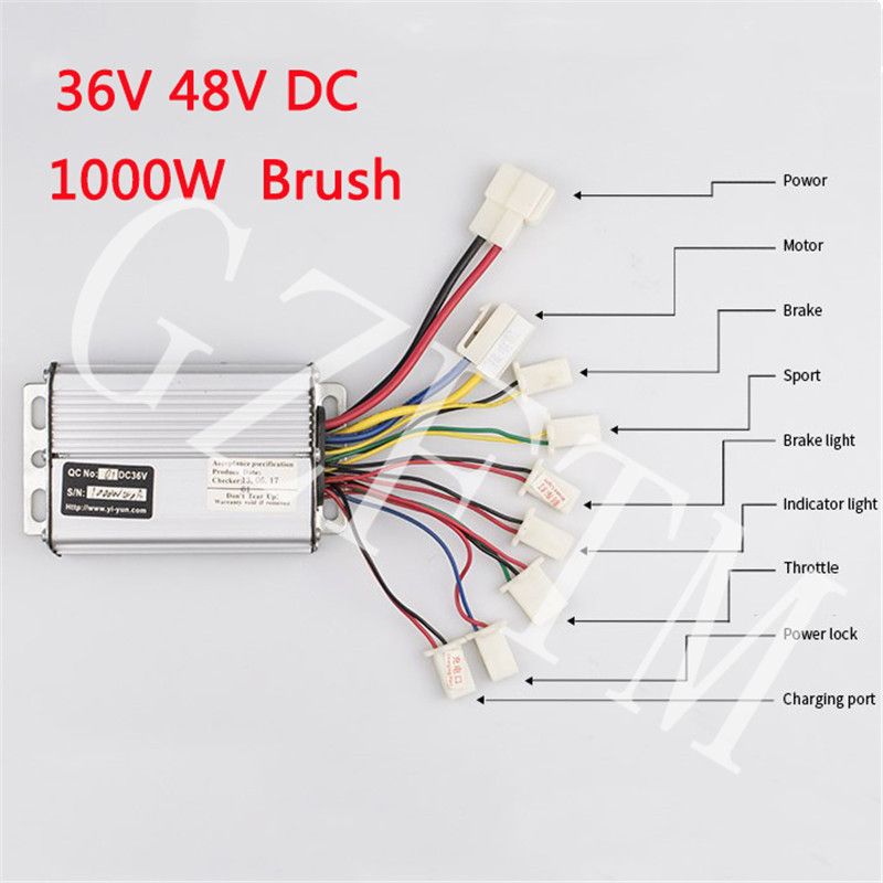 2019 Electric Bicycle Controller With 36V 48V 1000W 30A DC Brushed For E Bike Scooter Skateboard
