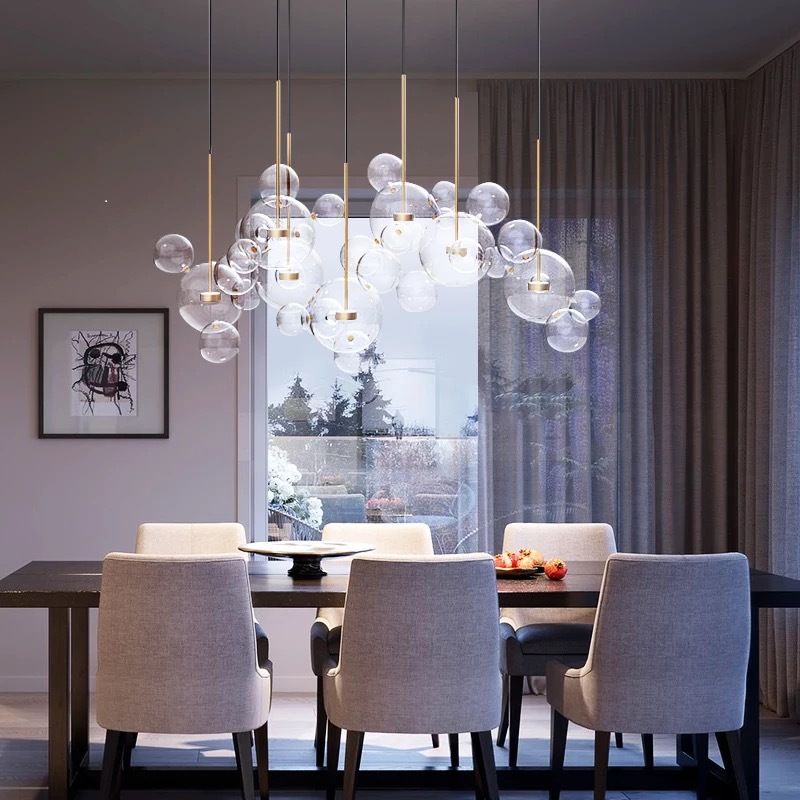 Jess Large Modern Villa Living Room Restaurant Pendant Light Simple Jess Large Modern Villa Living Room Restaurant Pendant Light Simple Creative Led Atmospheric Clear Bubble Glass Lamp Lights Ceiling