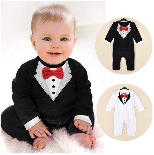 baby suit tuxedo boy romper formal bebe piece gentleman newborn bow tie jumpsuit infant clothes ins clothing spring summer children