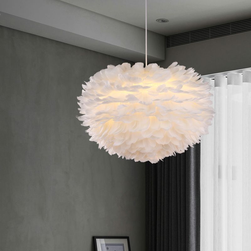 Feather Pendant Lights Fixtures Modern Minimalist Living Room Dining Feather Pendant Lights Fixtures Modern Minimalist Living Room Dining Hanging Lamp Warm Creative Bedroom Children S Lamps Bronze
