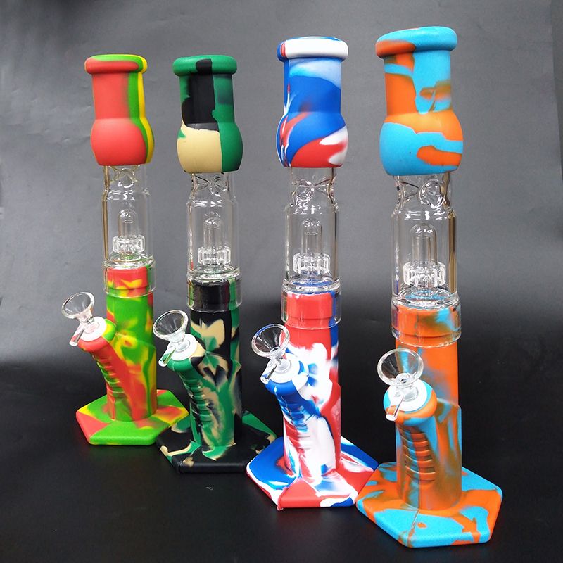 2019 Silicone Bongs Percolators Perc Glass Bong Percolator Tube Glass