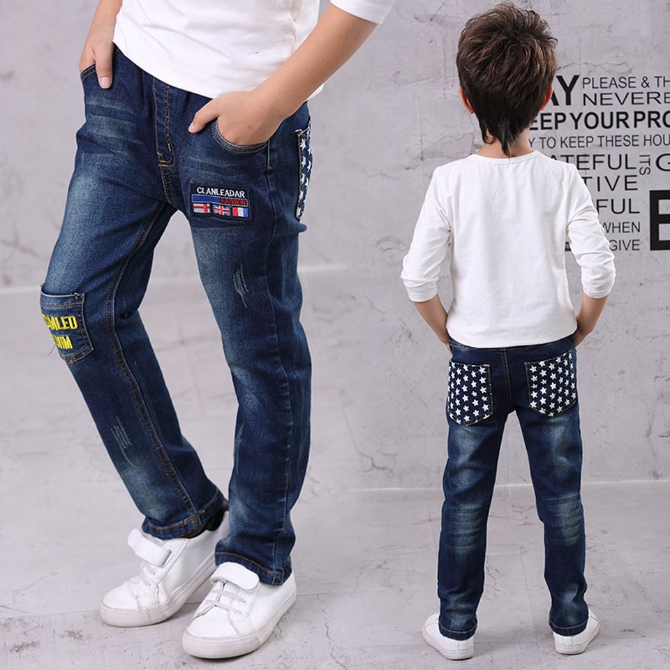 New Autumn Children Jeans For Baby Boys Denim Pants Letter Designer ...