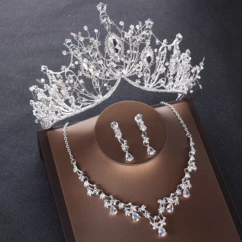 Crystal Tiaras Crowns Wedding Hair Jewelry Neceklace Earring Cheap Wholesale Fashion Girls