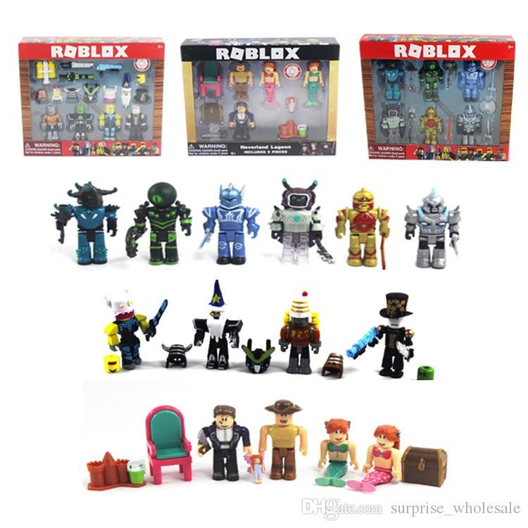 Action Figures Toys 5 Styles Roblox Virtual World Roblox Building Block Doll With Accessories Two Color Box Packaging Bag - 