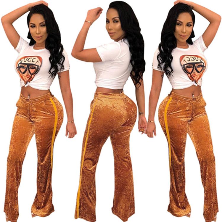 vintage embossed velour flare pants