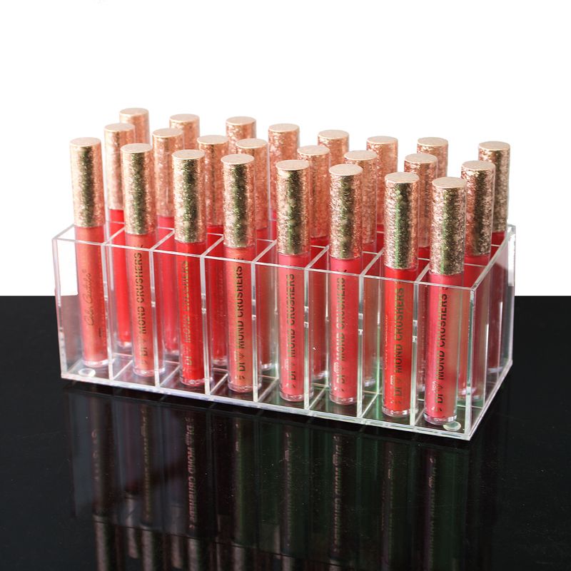 2020 Acrylic Lip Gloss Holder 24 Slots Lipstick Box Display Stand
