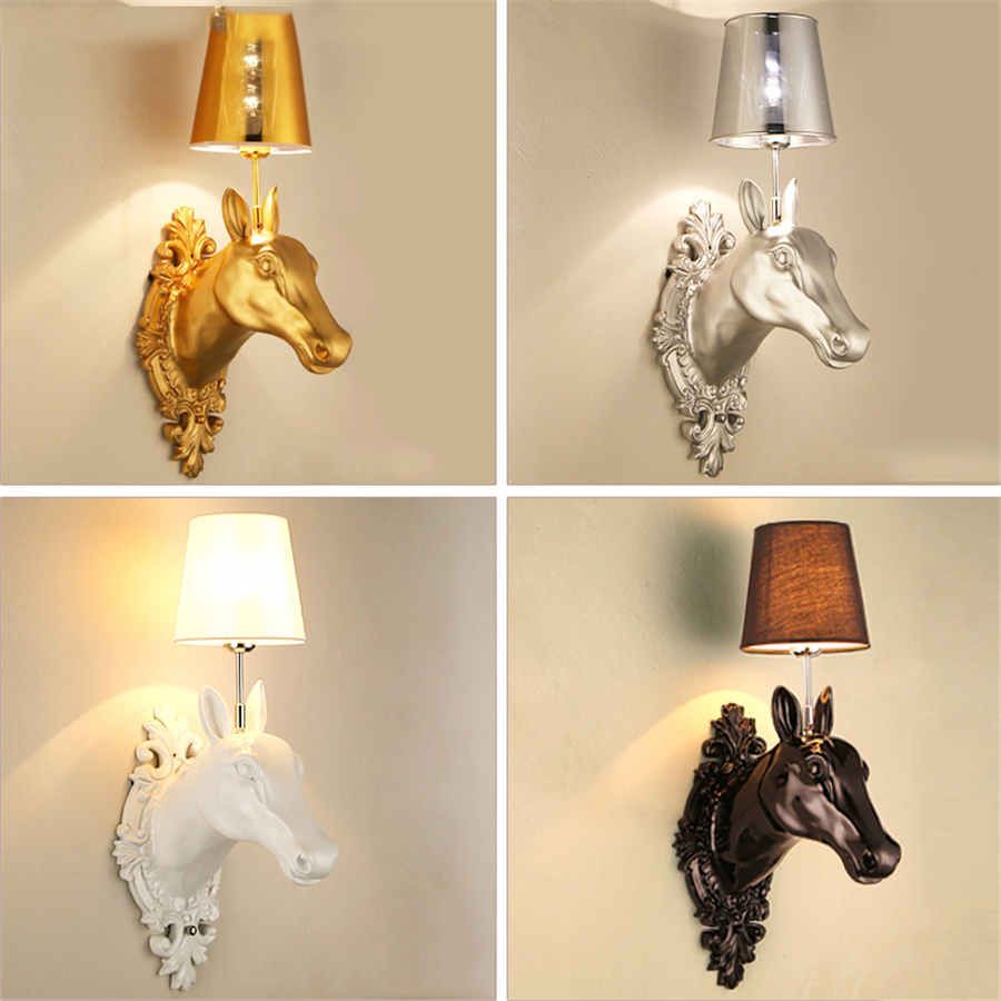Acheter American Horse Lampe Murale En Résine Doré Salon Classique