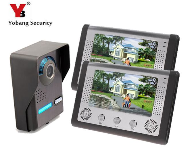 Yobang Security Apartment Door Phone System Kit Wired 7 Display Yobang Security Apartment Door Phone System Kit Wired 7 Display Monitor Intercom Doorbell Entry For Home Front