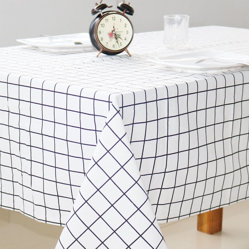Cotton And Linen Table Cloth Country Style Plaid Print Rectangle Cover Tablecloth Home Kitchen Decoration Nordic
