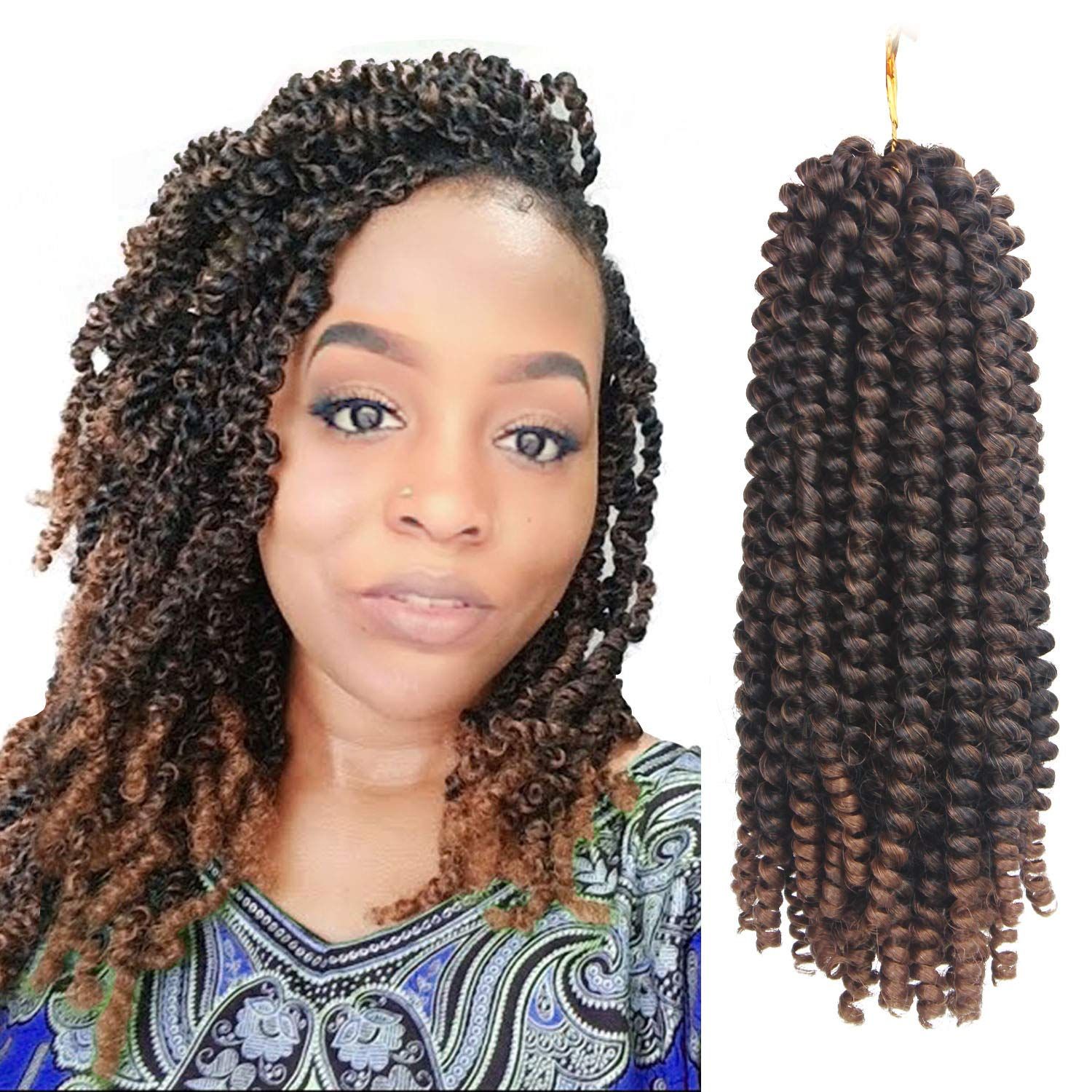 afro spring twist crochet braids 3 pack bomb twist crochet hair ombre  colors synthetic jamaican bounce short fluffy hair extension 8inch