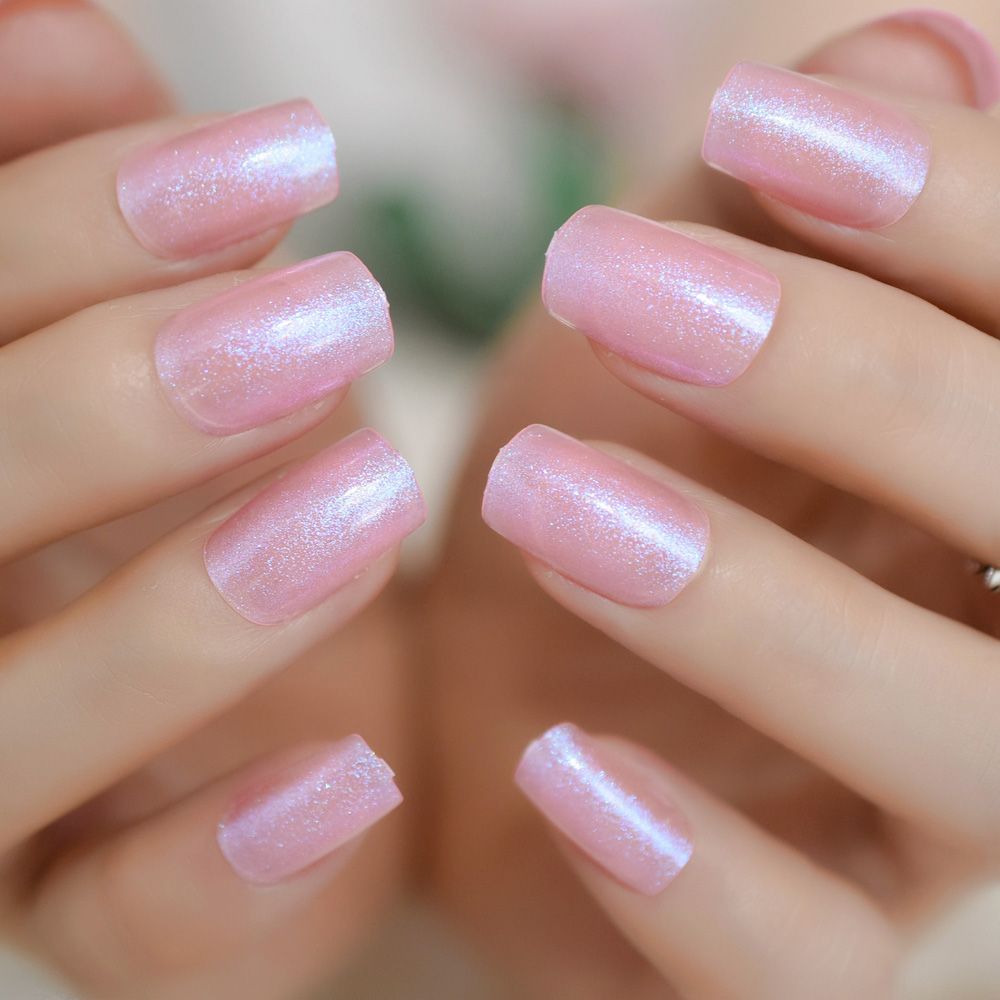 Acquista Unghie Scintillanti Unghie Gel UV Rosa Caldo Unghie Lucide Viola Brillanti Unghie Indumento Quotidiano Acrilico Artificiale 24 A $35.33 Dal
