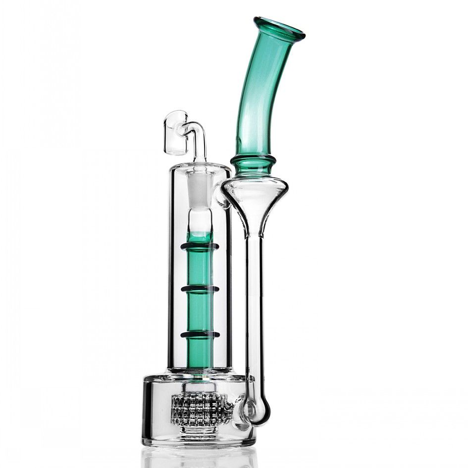 2020 Straight Tube Bong Stereo Matrix Perc 18mm Big Glass Bong ...