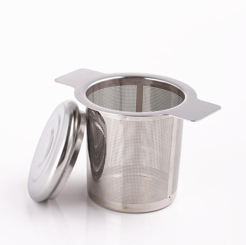 2020 Reusable Stainless Steel Tea Infuser Basket Fine Mesh Tea Strainer With 2 Handles Lid Tea