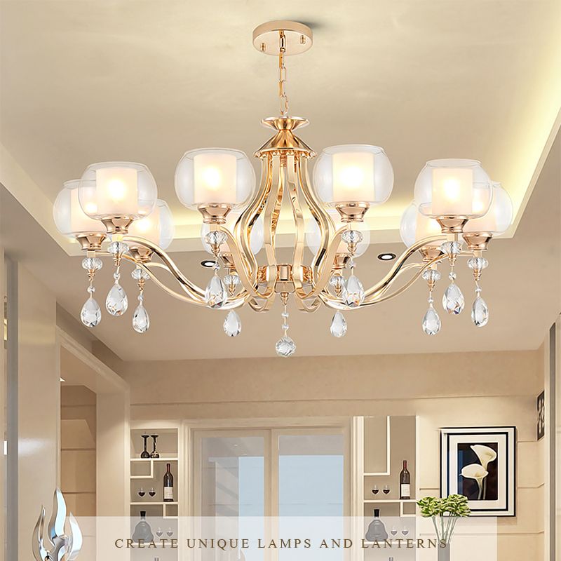 European Style Chandelier Restaurant Lamp Home Atmosphere Light European Style Chandelier Restaurant Lamp Home Atmosphere Light Luxury Crystal Minimalist Lighting Highend Ceiling Fan Foyer