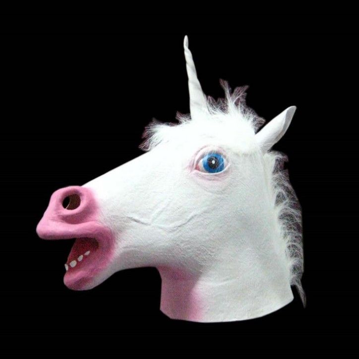 Cheap Creepy Animal Horse Head Mask Halloween Costume Theater Prop