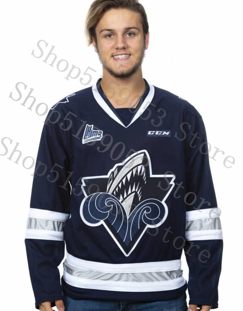 2020 OCEANIC RIMOUSKI WHITE BLUE Hockey Jersey ALEXIS LAFRENIÈRE 11 Embroidery Stitched