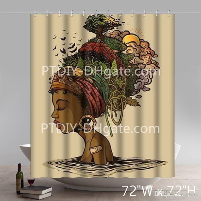 2019 Custom Funny Fall Black Girl Magique Witch Turquoise 2019 Custom Funny Fall Black Girl Magique Witch Turquoise Green Mermaid Mother Waterproof Bathroom Shower Curtains From Ptdiy1 19 65 Dhgate Com