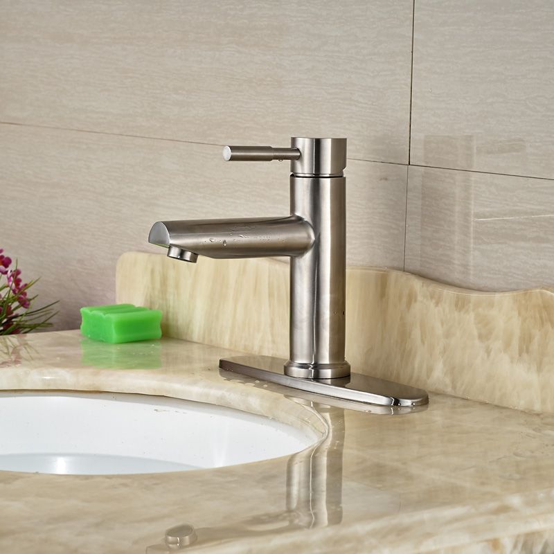 8 Inches Hole Cover Countertop Sink Mixer Taps One Vessel Bathroom Faucet Brushed Nickel