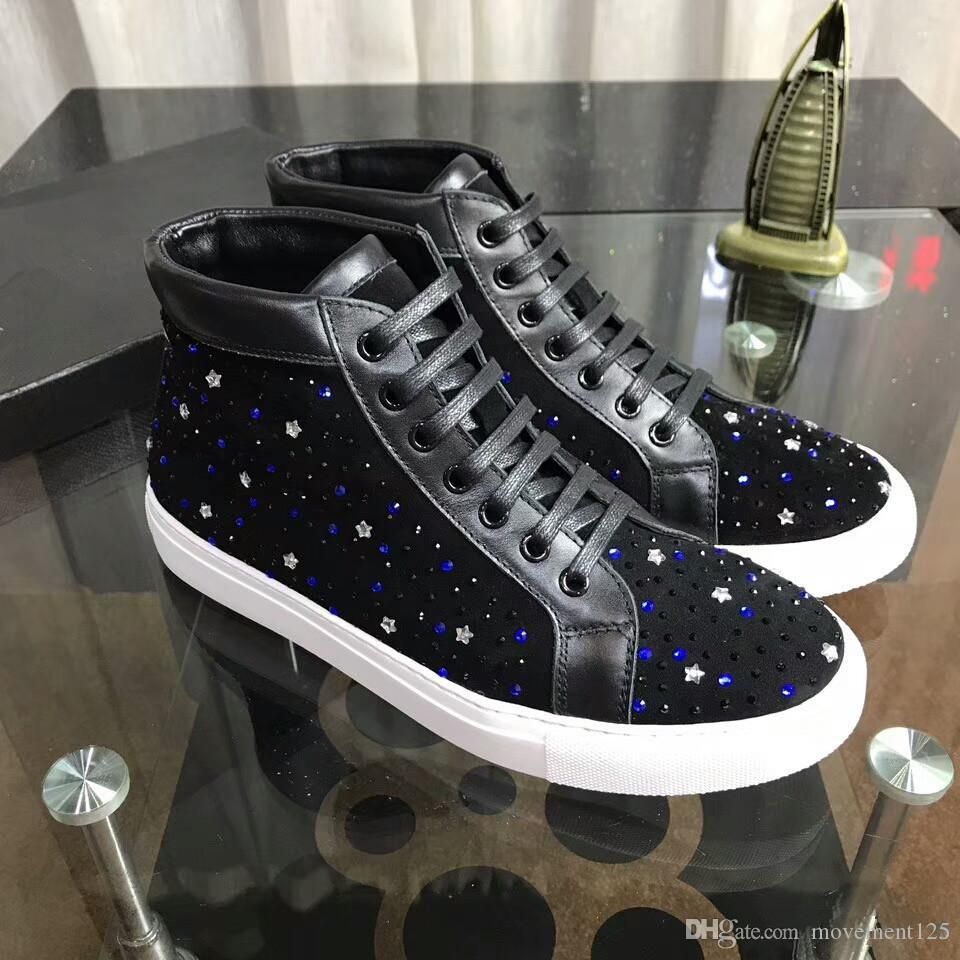 Fashion Mens Designer Luxury Sneakers Red Bottoms Shoes Studded Spikes Flats Leather Sneakers ...