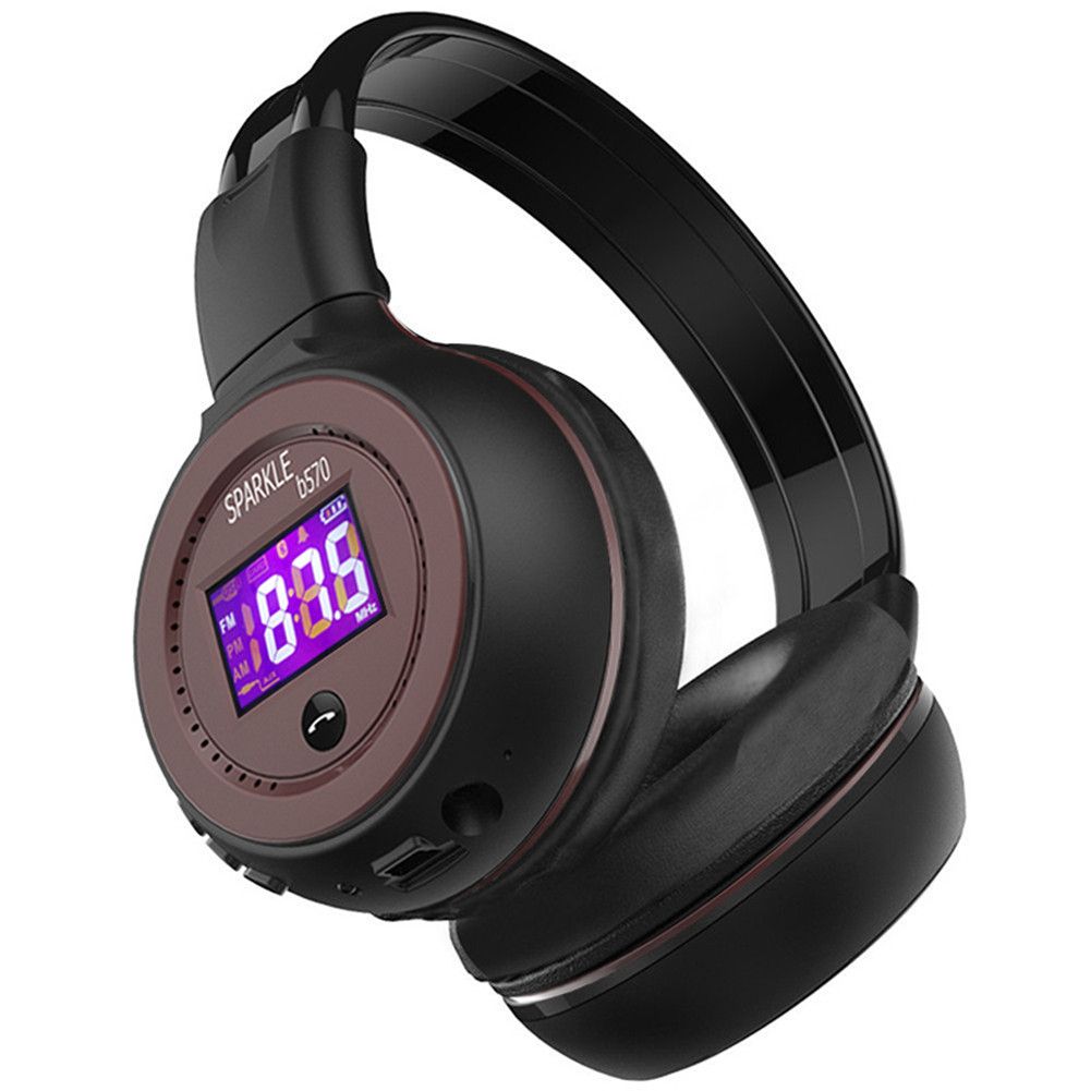 Bluetooth Headphones Foldable HIFI Stereo Wireless Headband Earphones With Mic LCD Display ...
