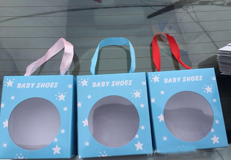 Baby Shoes Gift Boxes Portable Toddler Newborn Shoes Display Box With