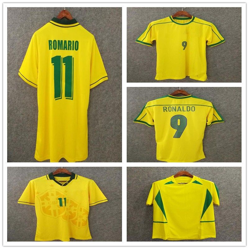 2019 Top Quality ! Brazil Retro Jersey Soccer Jerseys 1994 1998 2002