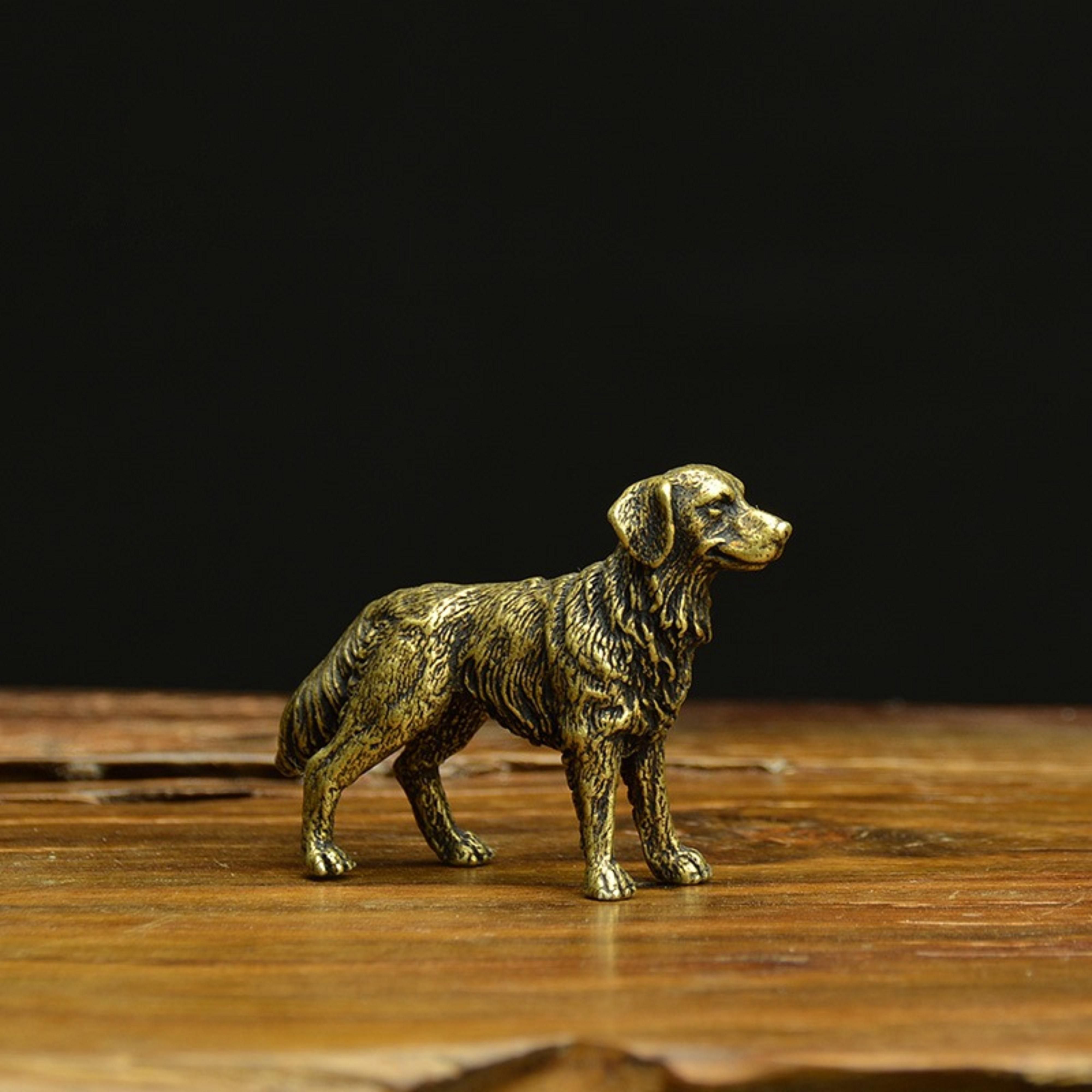 2020 Antique Pure Brass Statue Copper Carving ORNAMENT Religious Dog Status Dog Figurine Vintage