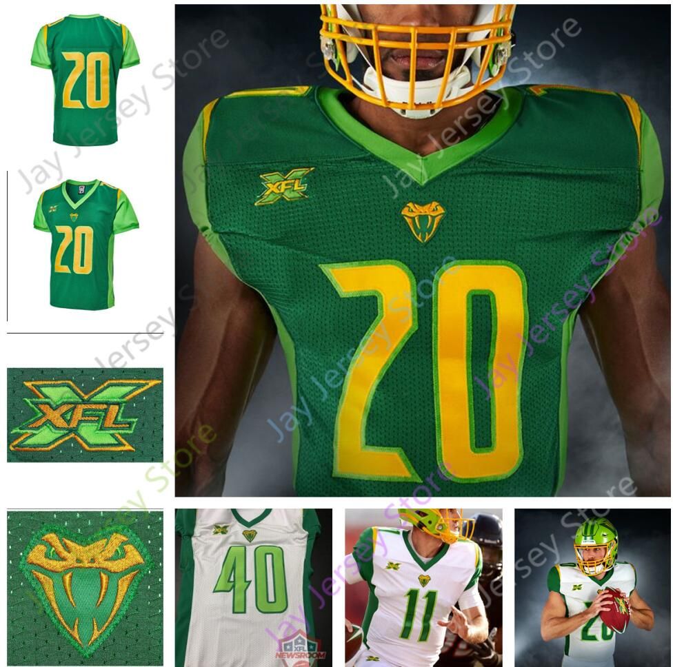 2020 Custom XFL Vipers Jersey Aaron Murray Taylor Cornelius De'Veon