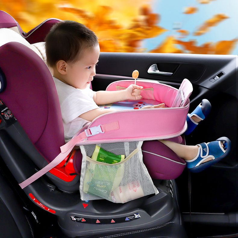Multifunctional Cartoon Car Safety Seat Tray Waterproof Stroller Holder Kids Toy Food Drink Table Portable Baby