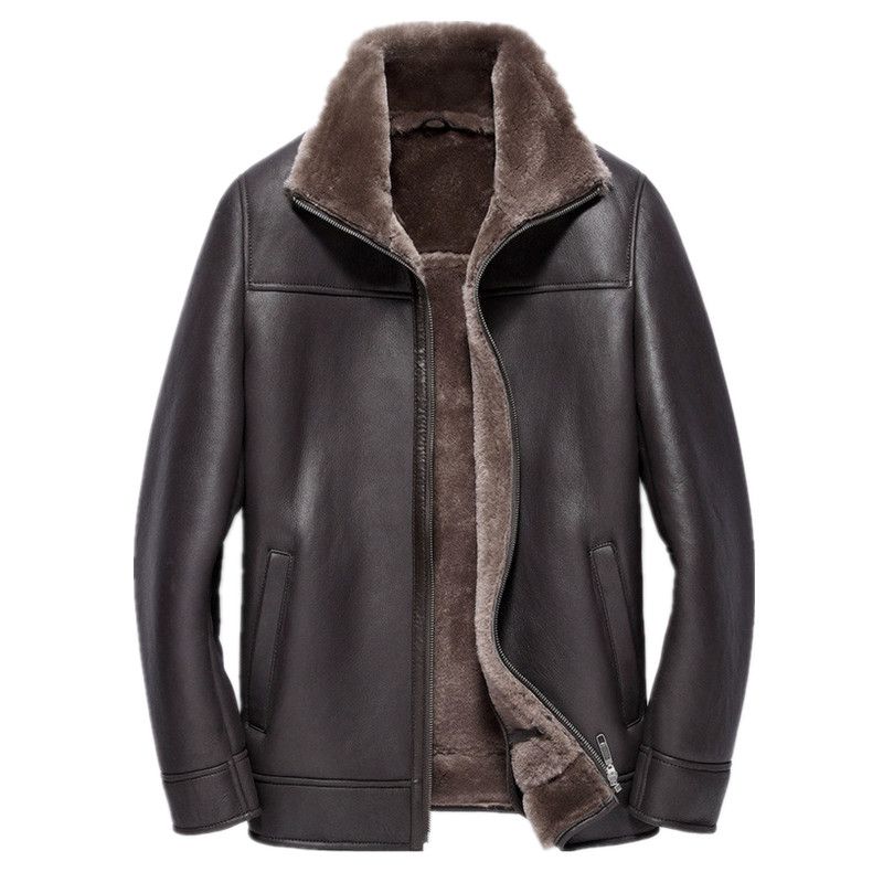 2019 Genuine Leather Jacket Men Natural Wool Fur Liner Coat 2019 Genuine Leather Jacket Men Natural Wool Fur Liner Coat Winter Luxury Sheepskin Warm Jackets Plus Size Chaqueta My1636 From Berniee