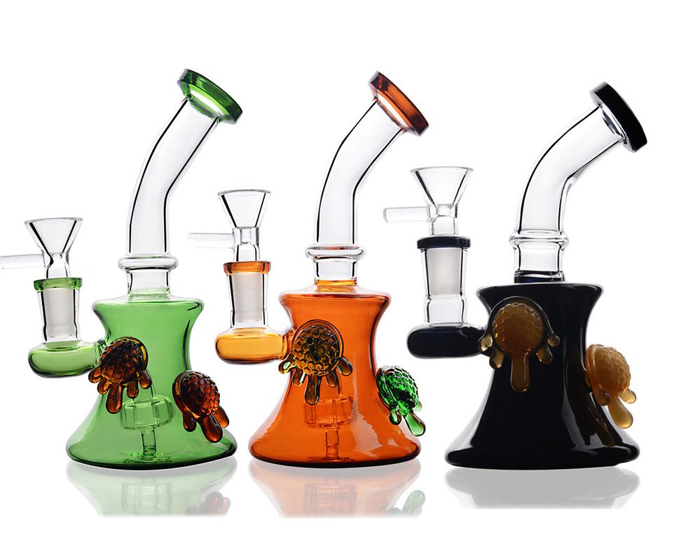 Newest Cheech Glass Bongs Mini Colored Water Pipes 14mm Honey Cup Recycle Oil Rigs Heady Glass