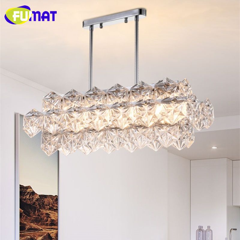 Fumat Crystal K9 Pendant Lamps Creativity Hanging Light Fixture E14 Fumat Crystal K9 Pendant Lamps Creativity Hanging Light Fixture E14 Swing Pipe Modern Diamond Lighting Dining Room Living