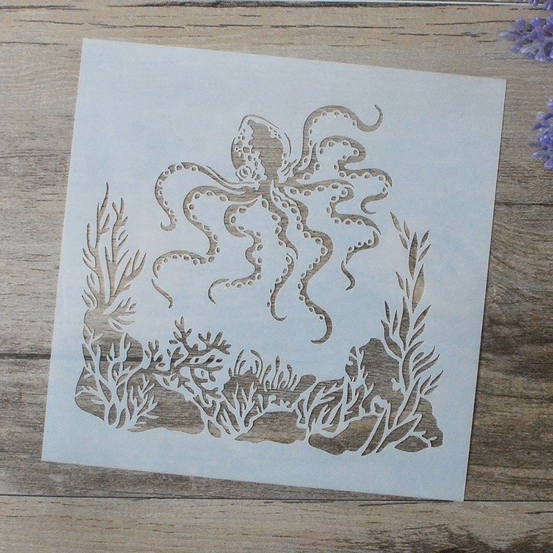 2021 Diy Craft Layering Octopus Stencils For Walls Painting