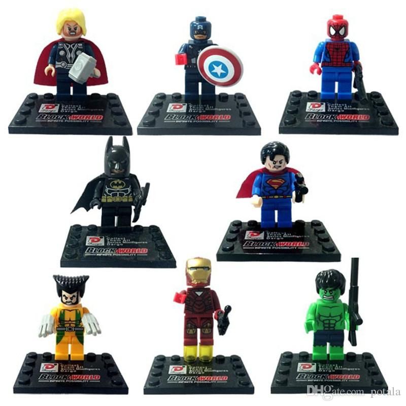 12 Super-Héros /& Méchants Marvel DC Comics Mini Figures Batman Superman Spiderman